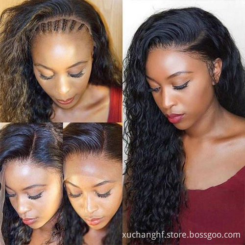 Hanfan 13X4 HD Undetected Transparent Swiss Lace Front Wig Brazilian Water Wave Raw Human Hair Wigs Pre plucked With Baby Hair